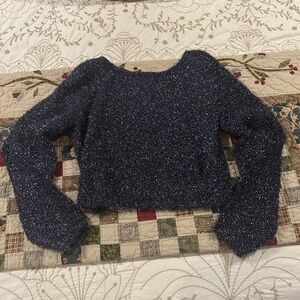 GORGEOUS Anthropologie Metallic purple Sweater